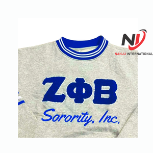 Pull en éponge française 100% coton avec logo brodé Sororités et collège sweat à col rond hiver polaire streetwear chemise - Product Image 6