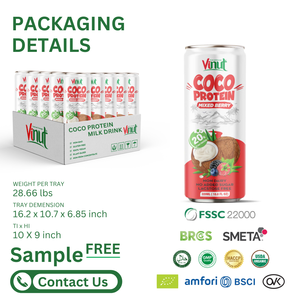 Boisson au lait de coco protéiné 320 ml, saveur jus de fruits - Marque privée/vente en gros - Support marketing - Échantillon gratuit - Product Image 5