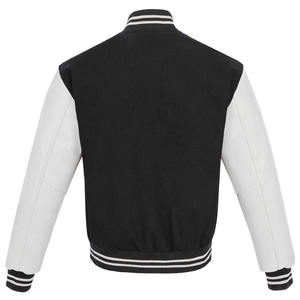 Chaquetas Varsity Personalizadas en Blanco y Negro, Novedad, Superventas, Duraderas, para Invierno, 100% Algodón, para Hombre - Product Image 6
