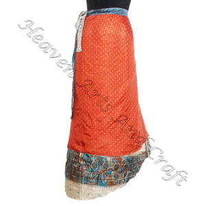 <b>Skirts</b> Reversible Vintage Silk Magic Wrap <b>Skirts</b> 38" <b>Women</b> Hobo Wrap Plus Size Vintage Silk Magic Wrap <b>Skirt</b> From Jaipur Indian - Product Image 3