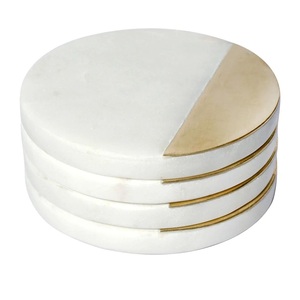 Sous-verres en marbre de couleur blanche pour la maison et la cuisine, sous-verre de tasse de thé en pierre de marbre de meilleure qualité pour le restaurant - Product Image 2