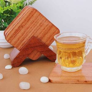 Natural Acacia Wood Square <b>Coasters</b> Rustic Style Wooden <b>Coasters</b> <b>Drinks</b> with Holder Custom Engraved Square Wood Walnut <b>Coasters</b> - Product Image 1