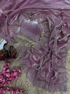 Dernier style de célébrité indienne Bollywood Designer Pure Space Silk Fabric saree Diamond work Exclusive Blouse Ethnic wear - Product Image 2