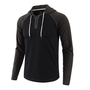 Sudadera con capucha informal de otoño para hombre, respetuosa con el medio ambiente, de punto elástico de algodón personalizado, colores y tamaños personalizados - Product Image 3