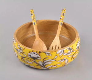 Anneau en résine sur les bords Saladier Bol en bois d'acacia Saladier en l Ensembles d'ustensiles de cuisine Vaisselle de table Décoration de mariage Vaisselle - Product Image 4