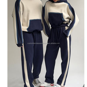 Sweat-shirt à capuche vintage lourd personnalisé pour hommes brodé imprimé surdimensionné sweats à capuche ensemble de jogging survêtement d'hiver 100% coton - Product Image 1