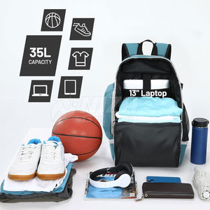 Sac à dos de basketball pratique et décontracté avec doublure en polyester respirant et écologique, ajustement confortable pour la salle de sport, l'école et les activités de plein air - Product Image 3