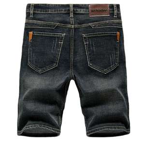 กางเกงยีนส์ขาสั้นทรงคลาสสิกสำหรับผู้ชาย สไตล์ธุรกิจแฟชั่นใหม่สำหรับฤดูร้อน เนื้อผ้ายืดบางเบา สบายๆ เป็นมิตรกับสิ่งแวดล้อม ลายเรียบสีพื้น - Product Image 2