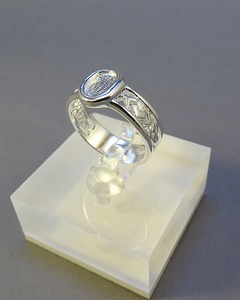 2025 haute qualité 925 argent Sterling 6x8mm ovale blanc lunette Designer bande nouvelle bague idéale pour résine lait maternel et cendres bijoux - Product Image 2