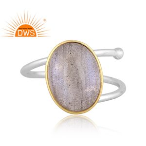 Meilleure qualité en argent Sterling fin naturel Doublet gris vadrouille cristal pierres précieuses bague empilable bijoux personnalisés pour les femmes cadeau pour elle - Product Image 2