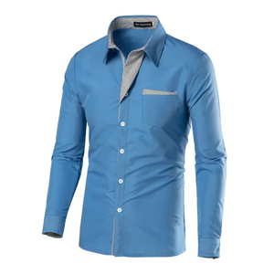 Chemise habillée pour homme à manches longues, nouvelle conception, coupe ajustée, décontractée, à carreaux - Product Image 6