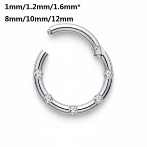 Piercing de Nariz con Segmento Articulado HGC 316L Color Dorado, Zirconia Cúbica, Antialérgico, Joyería de Moda en Tendencia - Product Image 6