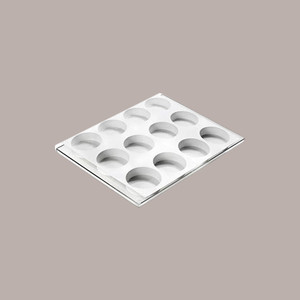 Molde redondo para galletas de helado Cioccogel de 78mm, juego de cortadores de galletas de silicona personalizables con logotipo en relieve de BREAK & GO, herramientas para helados - Product Image 1