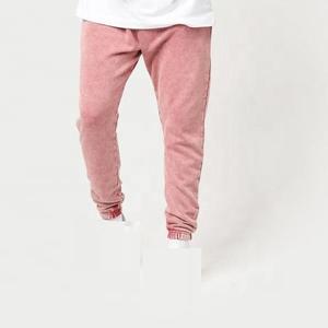 Men's <b>Vintage</b> 100% Cotton Acid Washed <b>Trousers</b> Mid Waist Heavyweight French Terry Sweatpants With Canvas Fabric - Product Image 3