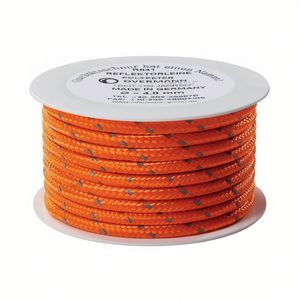 Cordon réfléchissant orange OVERMANN 50 m, réflecteur de sécurité, autocollants et lumières réfléchissants promotionnels en polyester de 6 mm - Product Image 3