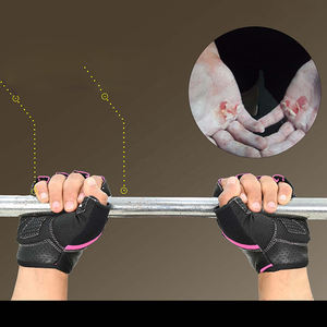 Unisex Adulto Levantamiento de Pesas Gimnasio Guantes Cuero Medio Dedo Antideslizante Transpirable Ajustable Correa de Muñeca para Gimnasio y Deportes al Aire Libre - Product Image 4