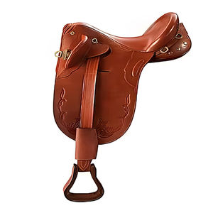 Selle de stock en cuir véritable de qualité supérieure faite à la main légère et flexible avec support pour une conduite confortable toute la journée - Product Image 1