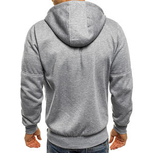 Trendy Brand <b>Men's</b> Zipper <b>Hoodie</b> in Winter <b>Black</b> and Grey Solid Color Thickened down Cotton Embossed Printing Warmth Comfort - Product Image 2