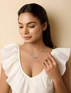 Collier d'opale en argent sterling fait à la main élégant bijoux organiques en argent opale feu Style mignon - Product Image 3