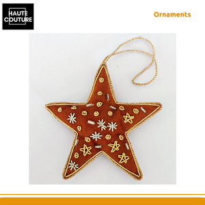 Adornos colgantes festivos de estrella de cinco puntos acolchados de 10 cm de ancho hechos a mano de la mejor calidad para decoración del hogar a un precio impresionante - Product Image 2