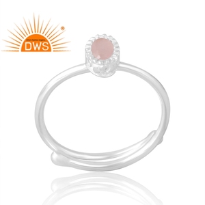 Hot Selling 925 Sterling Silver Natural Rose <b>Quartz</b> Gemstone <b>Ring</b> Custom Jewelry For Women Gift For Her - Product Image 1