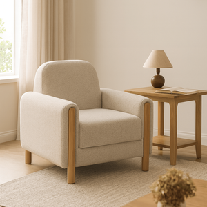 Modern Minimalist Fabric <b>Sofa</b> with Solid <b>Wood</b> <b>Frame</b> Comfortable 2-Seater L-Shape Ergonomic Upholstered Furniture Padded Arms - Product Image 6