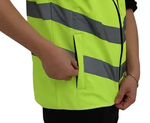 Gilet réfléchissant haute visibilité pour hommes, vêtements de sécurité en toile pour la construction en hiver - Product Image 4
