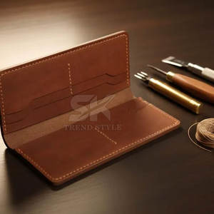 Portefeuille long à rabat simple en cuir pour homme, prix de gros, qualité supérieure, portefeuilles en cuir véritable pour homme - Product Image 6