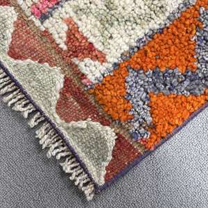 Turkish <b>Runner</b> Rug 3.2x12.2 ft (99x371 cm), Herki <b>Red</b> Plants & trees Vintage Rug - Product Image 4