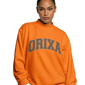 Sweat-shirt polaire à col montant pour femme, hiver, respirant, séchage rapide, tissu polyester/coton, design personnalisé sur le devant - Product Image 1