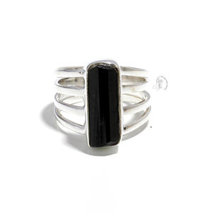 Anillo de piedra curativa de turmalina negra, anillo de piedras preciosas de Plata de Ley 925 hecho a mano, anillo de joyería fina de turmalina negra Natural - Product Image 3