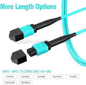 Mất thấp OM3 MTP <span class=keywords><strong>MPO</strong></span> nữ/nam Multimode 12/24-Core sợi cáp PVC LSZH vá dây/Wi-Fi tương thích nhanh Ethernet - Product Image 4