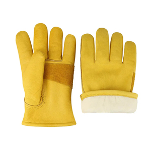 Guantes de Trabajo de Cuero Impermeables para Invierno, Guantes de Seguridad para Motociclistas con Forro Polar - Product Image 4