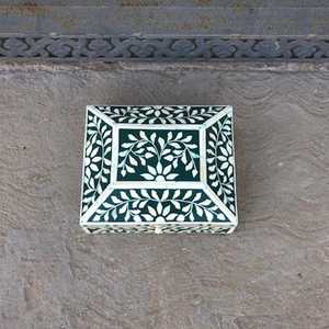 Caja de almacenamiento de madera exquisita hecha a mano con incrustaciones de hueso organizador de lujo para accesorios de joyería uso doméstico - Product Image 3