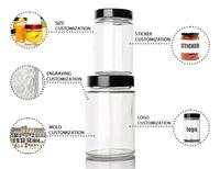 Tarro de Vidrio de Boca Ancha en Varios Tamaños, 280ml 500ml, con Tapa Hermética, Recipiente para Alimentos para Encurtidos y Mermeladas Caseros
