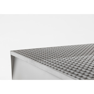 Vasca di raccolta pro-line in acciaio inox per 4 barili, con spazio per il passaggio, con griglia in acciaio inox, 1260x1342x390 - Product Image 3
