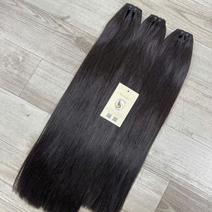 Extensiones de cabello humano virgen suave de trama recta Genius al por mayor de fábrica con extremos dobles dibujados - Product Image 2