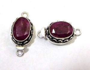 <b>Ruby</b> Gemstone 1Strand, 2Strand & 3Strand Box Clasp Antique Starling Silver Plated 26X15X10MM Jewelry Making Clasp B702 - Product Image 6