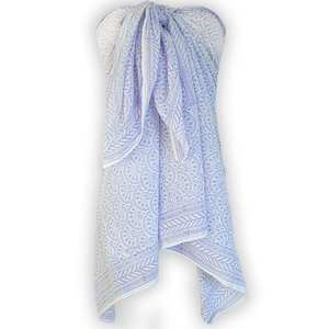 Sarong en coton imprimé à la main, jupe de plage, pareo, châle, écharpe en voile de coton, motif floral, vêtement d'été - Product Image 1