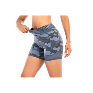 Women's High Waist Solid Pattern Yoga <b>Shorts</b> with Elastic Waist Closure Women's High-Waisted Breathable <b>Camo</b> Scrunch Butt Booty - Product Image 3