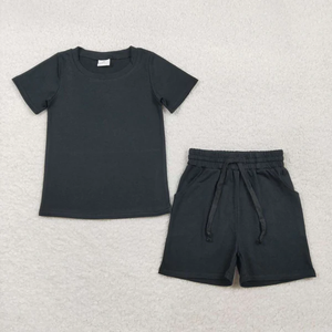 Ensemble de vêtements d'été pour bébés garçons, chemise rouge à manches courtes, poches à carreaux, short - Product Image 3
