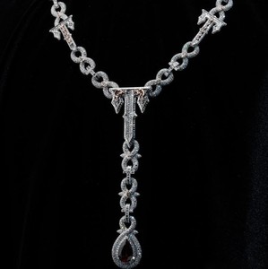 Infinity And Cross Design Hip Hop Chian Necklace <b>Iced</b> <b>Out</b> 925 Sterling Silver Rhodium Plated Moissanite Diamond Statement <b>Chain</b> - Product Image 1