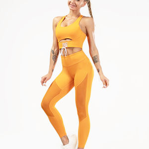 Sujetador deportivo corto transpirable de secado rápido para mujer y conjunto de pantalones cortos de yoga al por mayor ropa deportiva de gimnasio - Product Image 5
