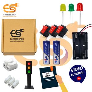 Kit de mini feux de circulation bricolage avec tutoriel vidéo et manuel d'utilisation Accessoires de batterie d'épices électroniques - Product Image 2