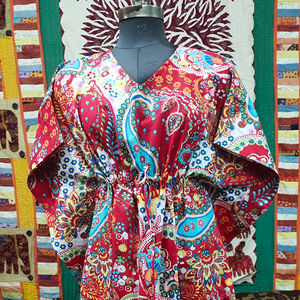 Coton femmes bohème caftan longue douce nuit vêtements de nuit à manches haut taille libre Hippie peignoir tunique robe dentelle imprimé ethnique - Product Image 1