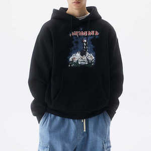 100% sudaderas con capucha y sudaderas de algodón para hombre de manga larga Boxy Fit peso pesado en blanco grueso francés Terry 500GSM sudaderas con capucha - Product Image 3