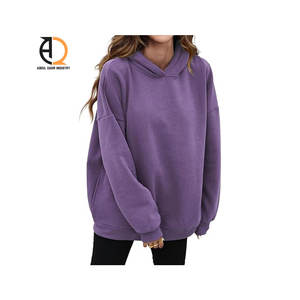 Sweat-shirt pour femme surdimensionné de haute qualité, automne-hiver, épais, à capuche, sweats à capuche personnalisés pour un style décontracté ample, court - Product Image 2