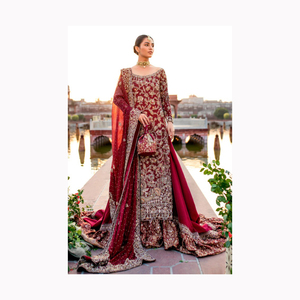 ชุดเจ้าสาวงานแต่งงานมาถึงล่าสุด 2024 คุณภาพดีที่สุดHeavy Designerผ้าไหมสองโทนLehenga Choliที่ดีที่สุดราคาผู้ผลิต - Product Image 5