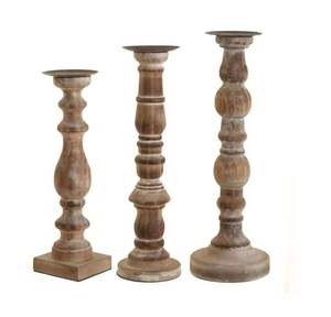 Farmhouse-Style Wooden <b>Candle</b> Holders Wood <b>Pillar</b> <b>Candle</b> Stands 6'' Vintage <b>Tall</b> <b>Candle</b> Stand Decorative Brown - Product Image 5