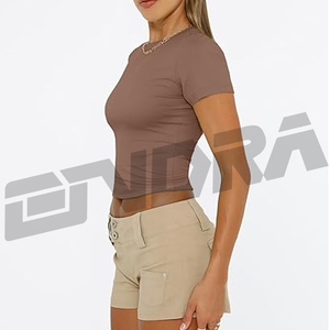 <b>tight</b> womens ribbed fitted <b>t</b> <b>shirt</b> scoop <b>neck</b> short sleeve stretchy cotton slim fit casual fashion top for summer daily wear x - Product Image 4